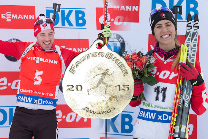 Nathan Smith and Rosanna Crawford delivered the FasterSkier biathlon performances of the 2015. 