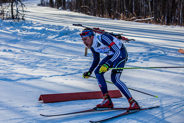 Sun Valley's Max Durtschi was off the bike and back on skis this winter, here competing at IBU Cup Trials for biathlon in Mount Itasca, Minnesota. (Photo: Jake Ellingson/flickr)