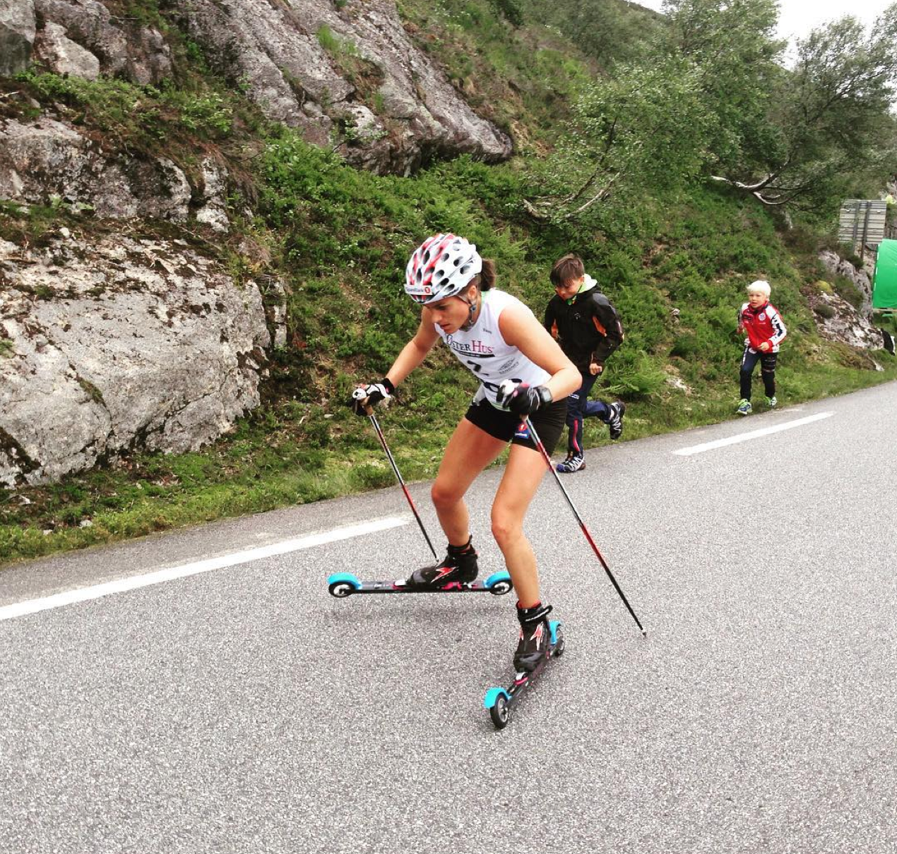 Norway's Heidi Weng en route to the win in the Lysebotn Opp rollerski hill climb on Thursday. (Photo: Blinkfestivalen.no/Instagram)