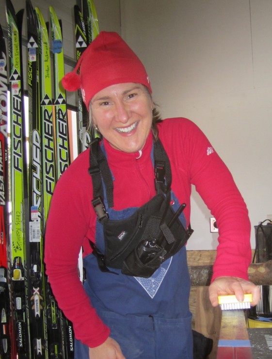 Amie Smith, a Cambridge Sports Union volunteer and the new high-performance director at NENSA, in the wax room. (Courtesy photo)