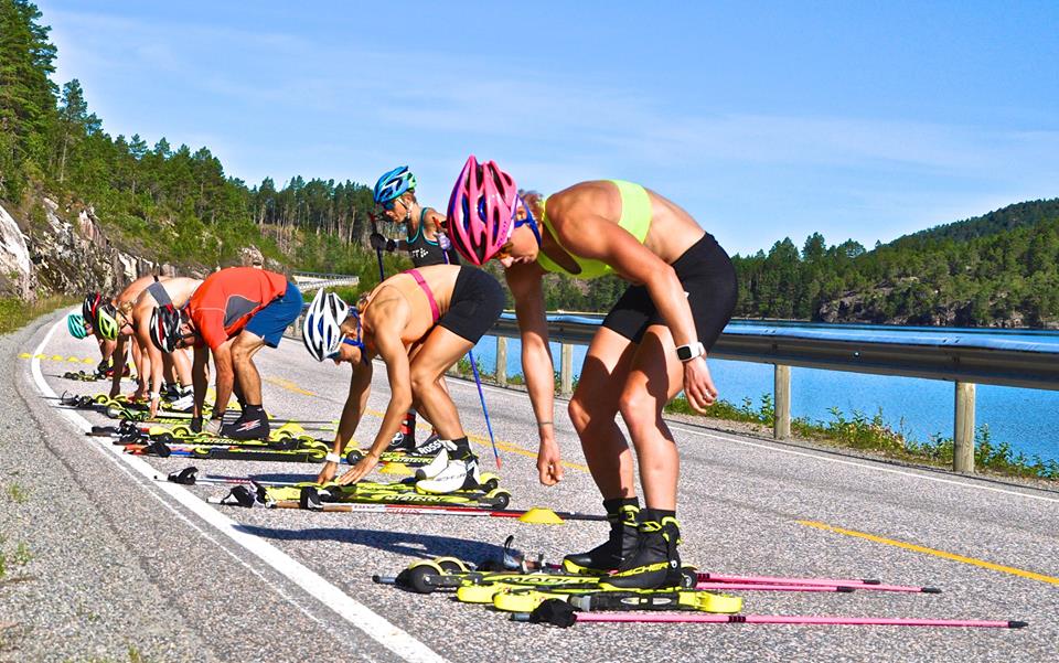 The USST athletes practice their ski change in Aure, Norway, earlier this week. (Photo: USST)