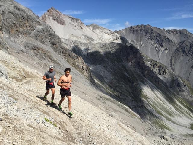 Alex Harvey and Jesse Cockney checking out some rockier terrain for a trail run. (Photo: Devon Kershaw)