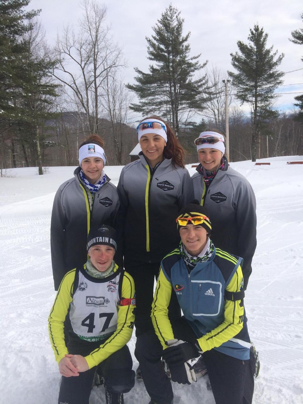  The Casper Mountain Biathlon Club team at 2014 U.S. biathlon nationals in Jericho, Vt. (from left to right, back to front): Madison Tinker, Rylie Garner, Katherine Gruner,  and Christian Bjorklund and Jake Pearson. (Photo: CMBC)