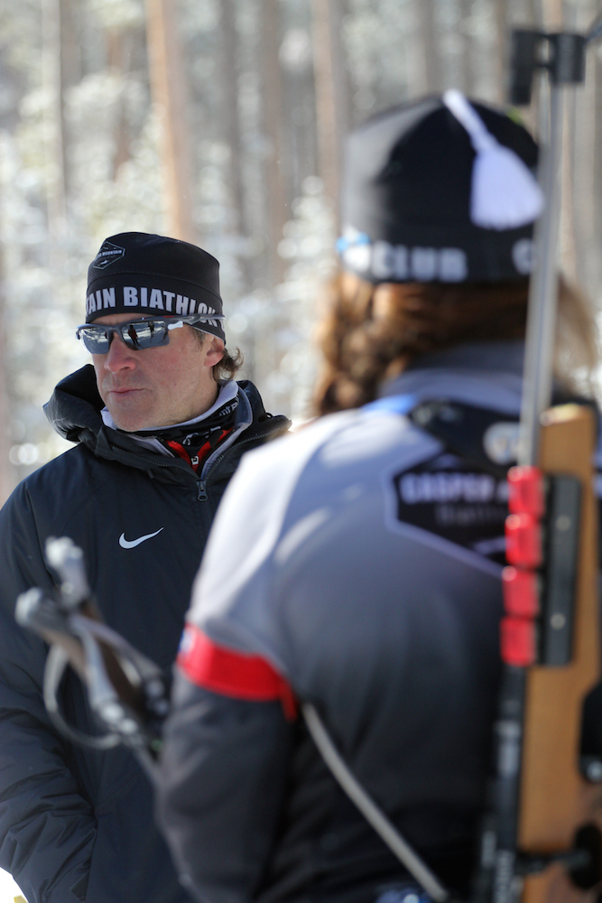 Casper Mountain Biathlon Club president and coach Rob Rosser with athlete Rylie Garner. (Photo: CMBC)