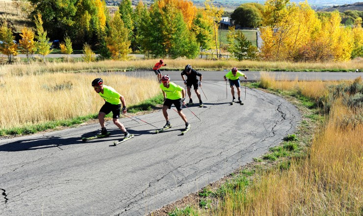 U.S. Cross Country Ski Team roller ski training on the Olympic trails at Soldier Hollow, Utah. (U.S. Ski Team - Tom Kelly)