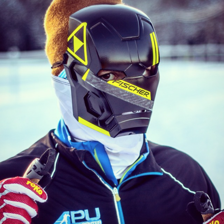 Honorable mention for best celebrity: APU skier Reese Hanneman as a Fischer Speedmax Carbonlite superhero. 