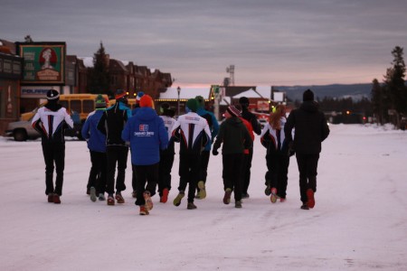Athletes get ready for a day of skiing during a morning run in West Yellowstone, Mont., at this year's 2015 Yellowstone Ski Festival. (Photo: Gabby Naranja)