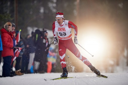 Devon Kershaw races to 24th in the 10 k freestyle: Ruka Triple stage two. (Photo Credit: Fischer/Nordic Focus). 