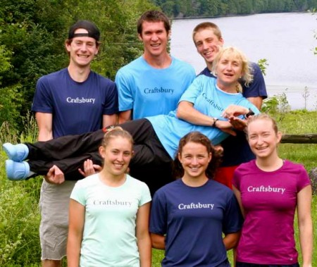 In 2010, Milocheva (middle row) was named NENSA Coach of the Year. Pictured here in a casual levitation with her team at the time (back row l-r): Ollie Burruss, Tim Reynolds, Matt Briggs; (front l-r): Chelsea Little, Lauren Jacobs, Hannah Dreissigacker. (Photo: Craftsbury Green Racing Project)