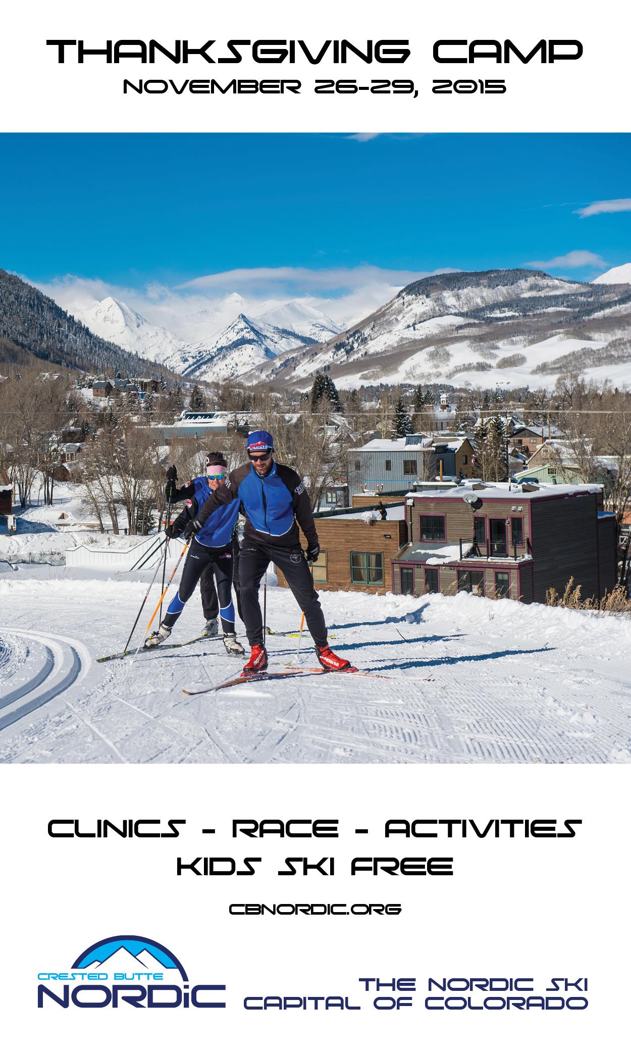 Crested Butte Nordic Thanksgiving Camp flyer