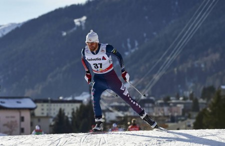 Brian Gregg (Team Gregg/Madshus) on his way to 65th in the Davos World Cup 30 k freestyle on Saturday in Switzerland. (Photo: Madshus/NordicFocus)