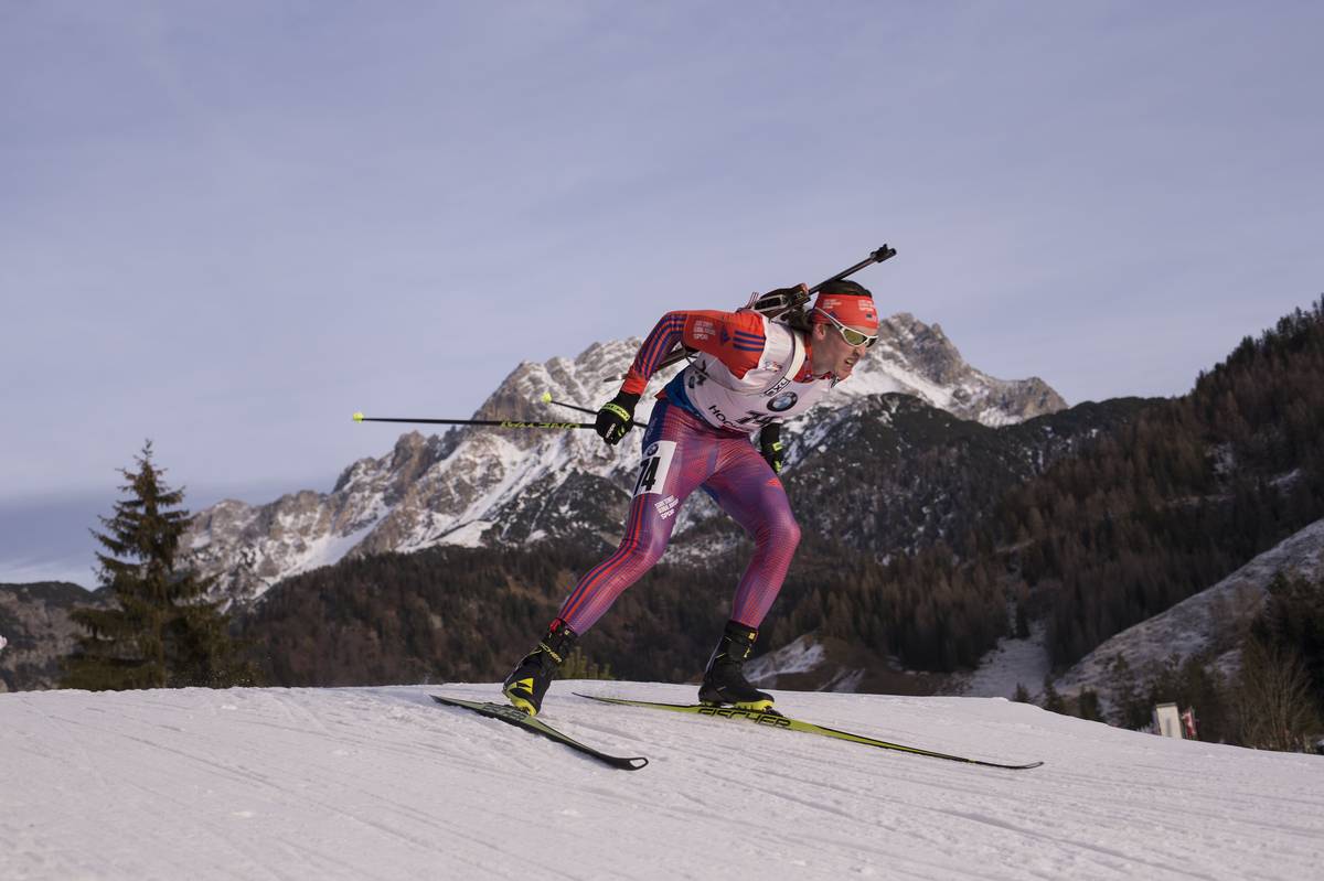 Sean Doherty working the course; he had the 11th-fastest ski time of all competitors. (Photo: US Biathlon / NordicFocus)
