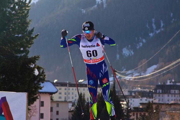 Maurice Manificat pushed over every inch of the men's 30 k freestyle individual start on Saturday in an effort to beat Norway's Martin Johnsrud Sundby for the win. 