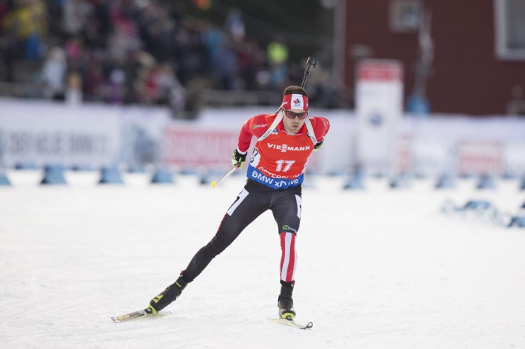 05.12.2015, Oestersund, Sweden (SWE): Nathan Smith (CAN) - IBU world cup biathlon, sprint men, Oestersund (SWE). www.nordicfocus.com. © Manzoni/NordicFocus. Every downloaded picture is fee-liable.