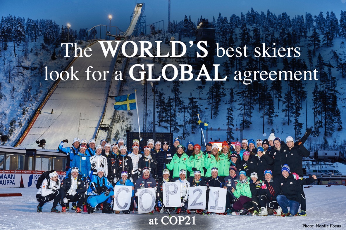 World Cup skiers released this photo from a gathering in the Kuusamo, Finland, ski stadium on Sunday.