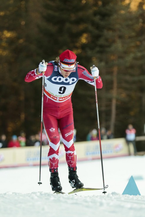 Devon Kershaw (Canadian World Cup Team) double poling to 28th in the World Cup 15 k classic on Sunday in Toblach, Italy. (Photo: Fischer/NordicFocus)