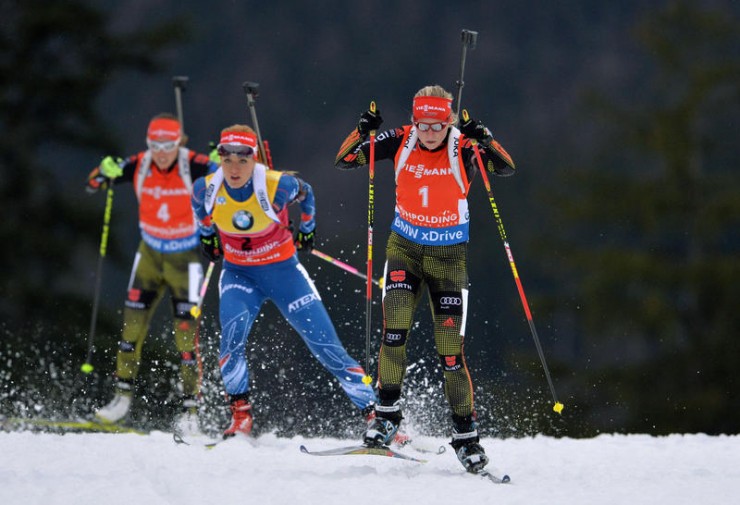 Biathlon World Cup 09.01.2016 Ruhpolding IBU Weltcup 4 HILDEBRAND Franziska GER 1 SOUKALOVA Gabriela CZE 2 DAHLMEIER Laura GER 4 Foto: Camera4 Jede Nutzung des Fotos ist honorarpflichtig gemaess derzeit gueltiger MFM Liste zzgl. Mehrwertsteuer. Urhebervermerk wird nach Paragraph 13 UrhG ausdruecklich verlangt. Belegexemplar erforderlich! Bei Verwendung des Fotos ausserhalb journalistischer Zwecke bitte Ruecksprache mit dem Fotografen halten. - Each usage of the photo requires a royalty fee in accordance to MFM. No model release. For any usage other than editorial purposes please contact the author.