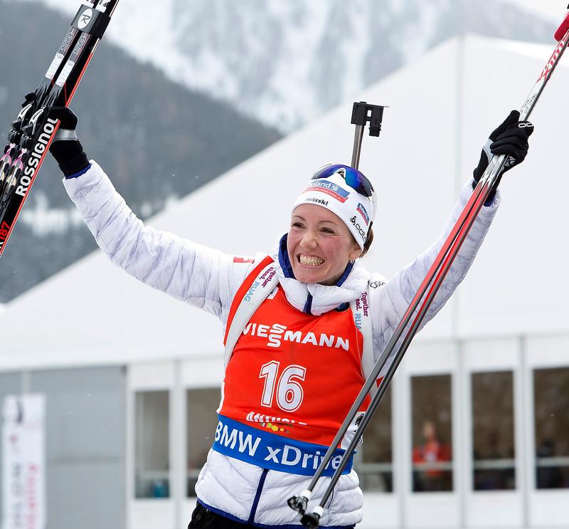Selina Gasparin of Switzerland was thrilled to be back on the podium. (Photo: IBU/Rene Miko)