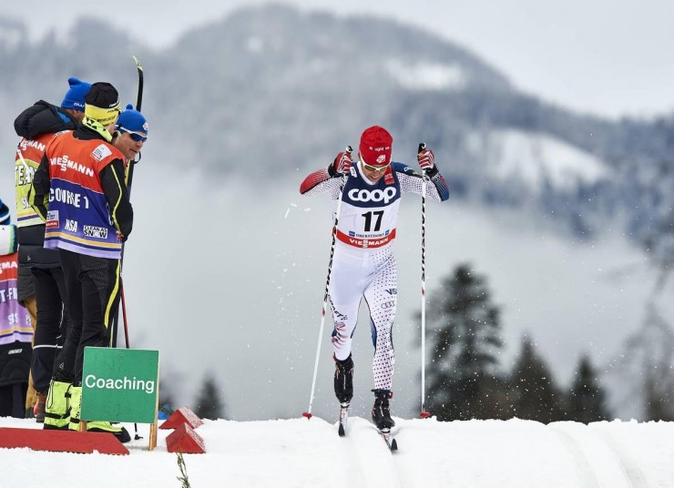 Noah Hoffman (U.S. Ski Team) placed 61st in Tuesday's classic sprint at Stage 4 of the Tour de Ski and continues to sit in 25th overall in the Tour standings. (Photo: Madshus/NordicFocus)
