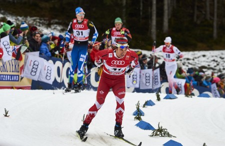 Devon Kershaw (CAN) battled through the tough conditions. (photo: Fischer/Nordic Focus)