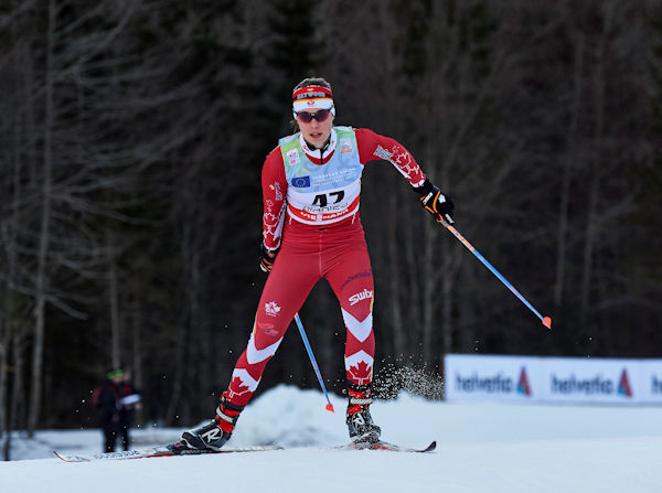 Canada's Maya MacIsaac-Jones (Rocky Mountain Racers) in her first international World Cup start on Saturday, racing to a career-best 31st in the women's 1.2 k freestyle sprint in Planica, Slovenia. (Photo: Cross Country Canada/NordicFocus)