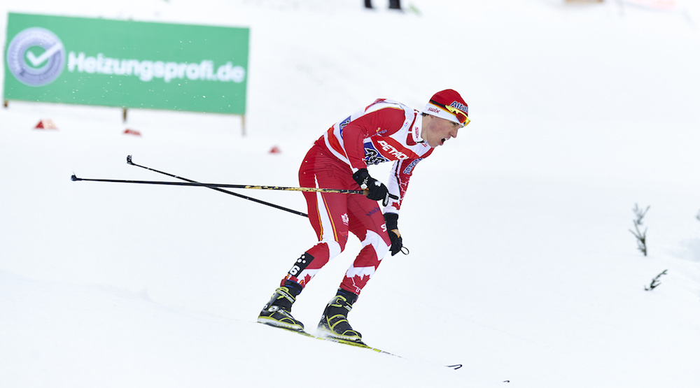Canada's Andy Shields competing in last season's men's team sprint in Planica, Slovenia (Photo: Fischer/NordicFocus) 