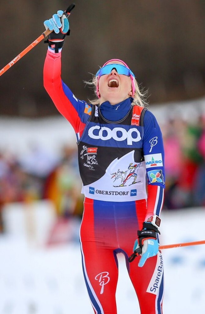 Norway's Therese Johaug after winning the 10 k classic mass start at Stage 5 of the Tour de Ski in Oberstdorf, Germany, in January. (Photo: Marcel Hilger)
