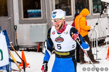 Eric Packer after winning his first national title in the classic sprint at 2016 U.S. Cross Country Championships in Houghton, Mich. (Photo: Christopher Schmidt)
