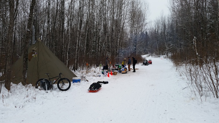 A not-so-lonely stretch of the Arrowhead 135: a midrace checkpoint during the 2015 Arrowhead. (Photo: Arrowheadultra.com)