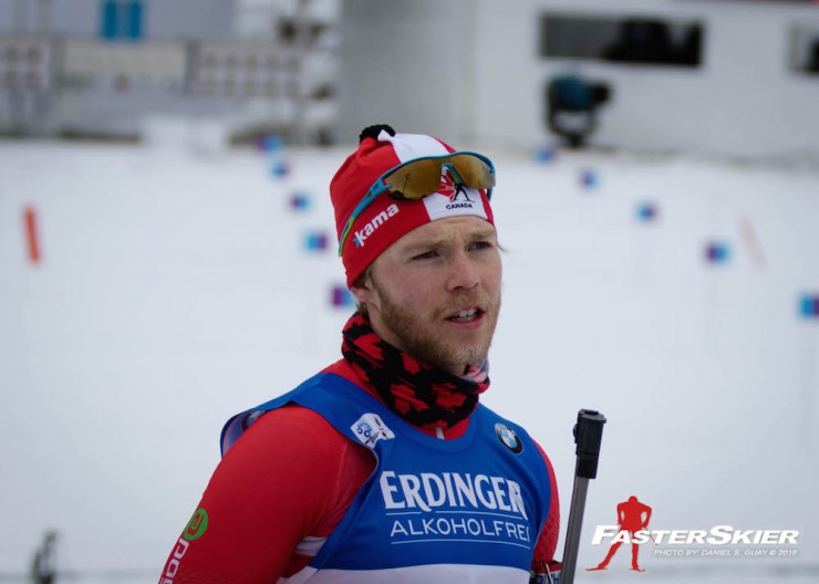 Canadian biathlete Macx Davies raced to his second-best IBU World Cup result of 25th on Thursday in the men's 10 k sprint in Canmore, Alberta. (Photo: Daniel S. Guay)