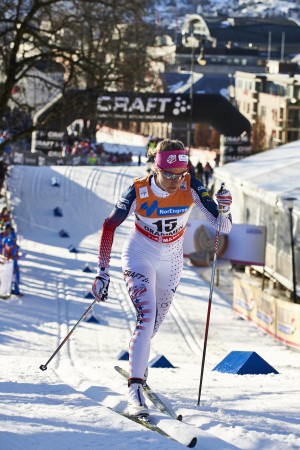 Sadie Bjornsen (USA) racing in Drammen (NOR) on Wednesday.  (photo: Fischer/NordicFocus.com)