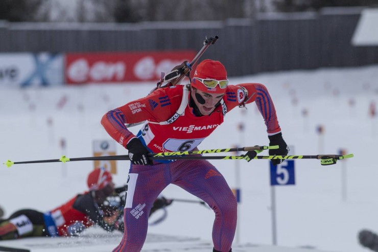 Sean Doherty (US Biathlon) skied the anchor leg for the U.S. in the men's 4 x 7.5 k relay on Saturday at the IBU World Cup in Presque Isle, Maine. The U.S. placed fifth for the best team result since 2013. (Photo: USBA/NordicFocus)