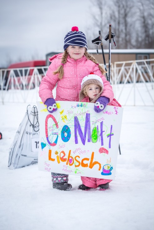Matt Liebsch's two daughters, Samatha and Charlotte (Cha-Cha) at the 2016 American Birkebeiner earlier this month. Liebsch placed 17th in the elite men's 52 k freestyle race in Hayward, Wis. (Courtesy photo)