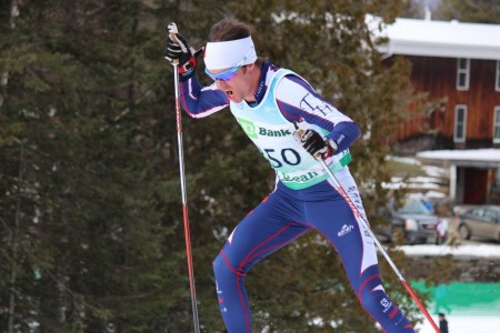 Tad Elliot (SSCV) races to a second place finish in the men's 10 k freestyle individual start SuperTour event on Saturday in Craftsbury, Vermont. (Photo: NENSA/Amber Dodge) 