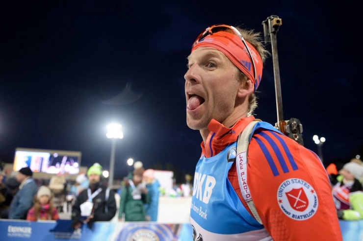 Lowell Bailey (US Biathlon) after placing 22nd in the men's pursuit on Saturday in Khanty-Mansiysk, Russia. (Photo: USBA/NordicFocus)