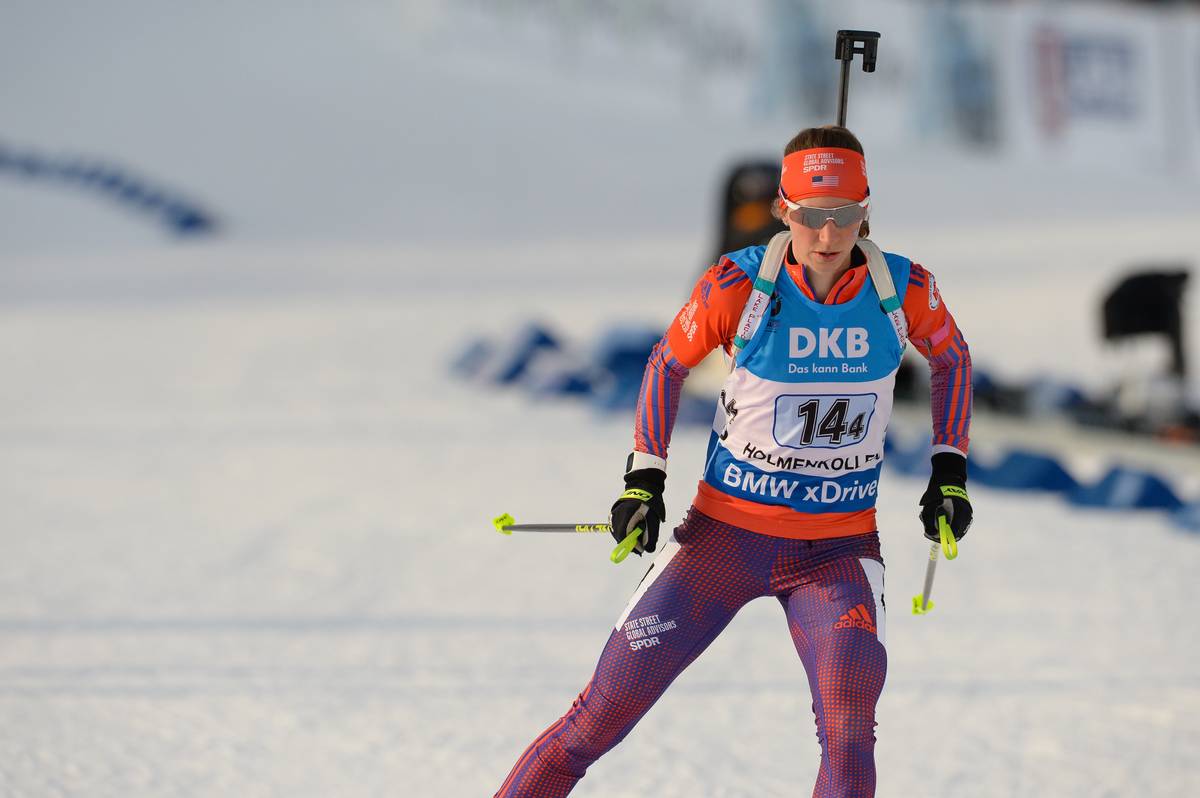 Annelies Cook finishing out her international biathlon career, anchoring the U.S. women's relay team to 13th at World Championships. (Photo: USBA/NordicFocus.com)
