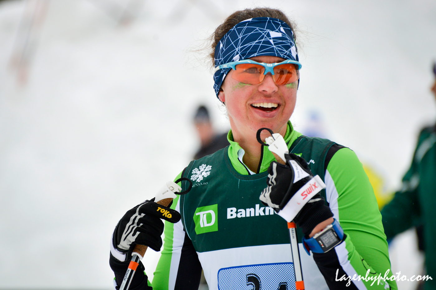 Craftsbury's Caitlin Patterson before anchoring "Vailbury Green" to second in the mixed relay at 2016 SuperTour Finals in Craftsbury, Vt.(Photo: John Lazenby/Lazenbyphoto.com)