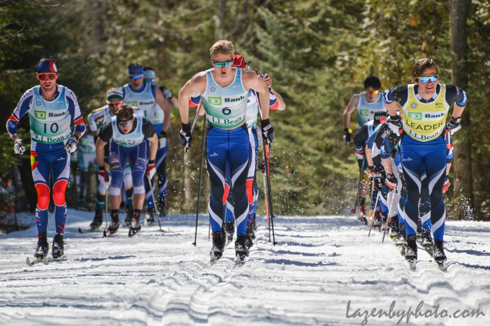 The start of the men's 50 k at 2016 U.S. Distance Nationals on Saturday in Craftsbury, Vt. (Photo: John Lazenby/Lazenbyphoto.com)