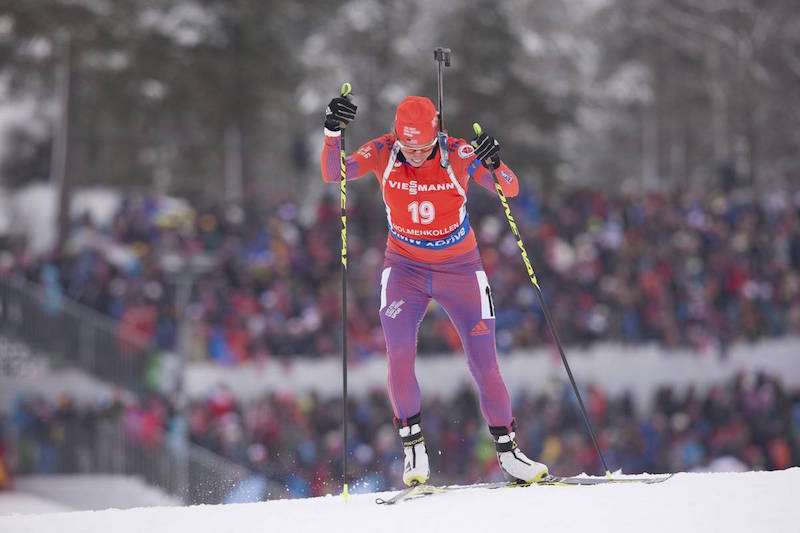Susan Dunklee on her way to eighth place in the World Championships sprint. (Photo: USBA/NordicFocus)