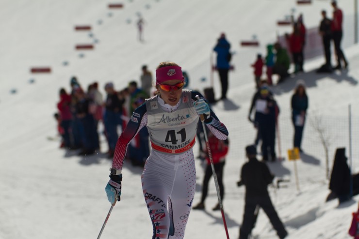 Sophie Caldwell (USST) placed 11th overall in Tuesday's STC Stage 5 classic sprint in Canmore Alberta.