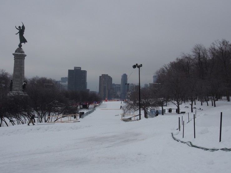Looking down the finishing stretch at the World Cup course in Montreal, as seen Monday two days before the races there on Wednesday. (Photo: Francois Leger Dionne)