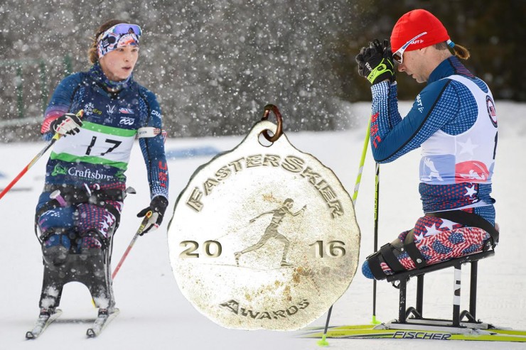 For the second-straight year, Oksana Masters (l) and Andy Soule of the U.S. Paralympics Nordic Program are FasterSkier's Para-Nordic skiers of the year. (Photos: John Lazenby/Lazenbyphoto.com)