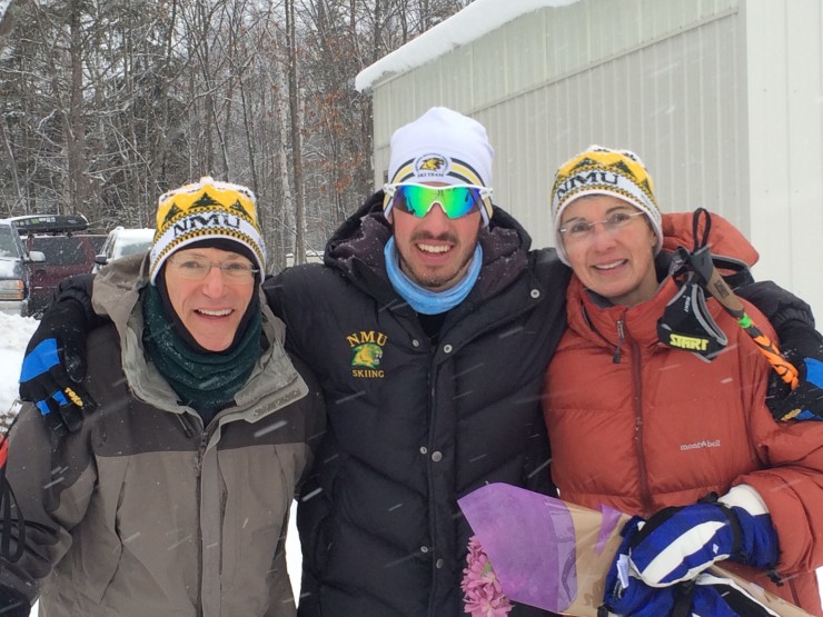 Ian Torchia (c) with his parents Mike (l) and Patricia after this year's U.S. nationals in Houghton, Mich. (Courtesy photo)