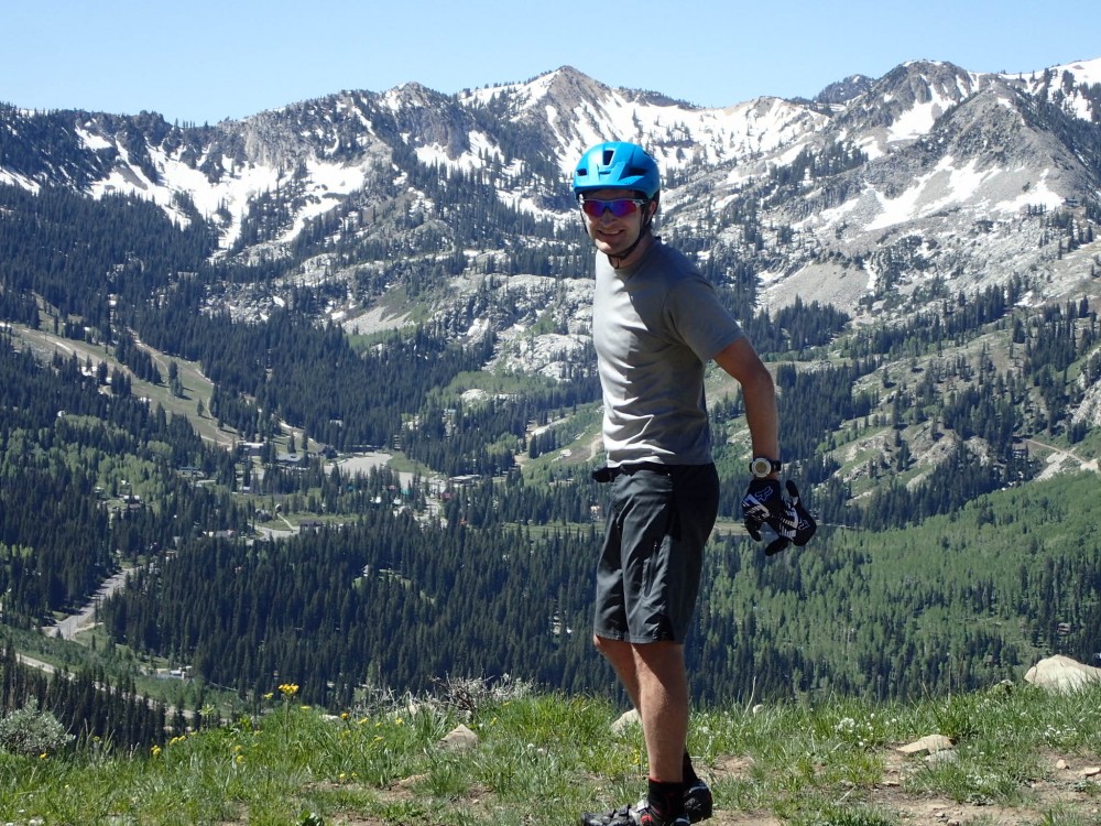 Brayton Osgood, the new Dartmouth men's nordic head coach, during a mountain bike ride in Park City, Utah. (Courtesy photo)