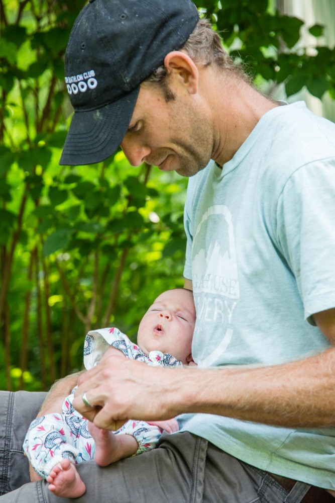 US Biathlete Lowell Bailey (l) and his daughter Ophelia. (Photo: Erika Bailey)