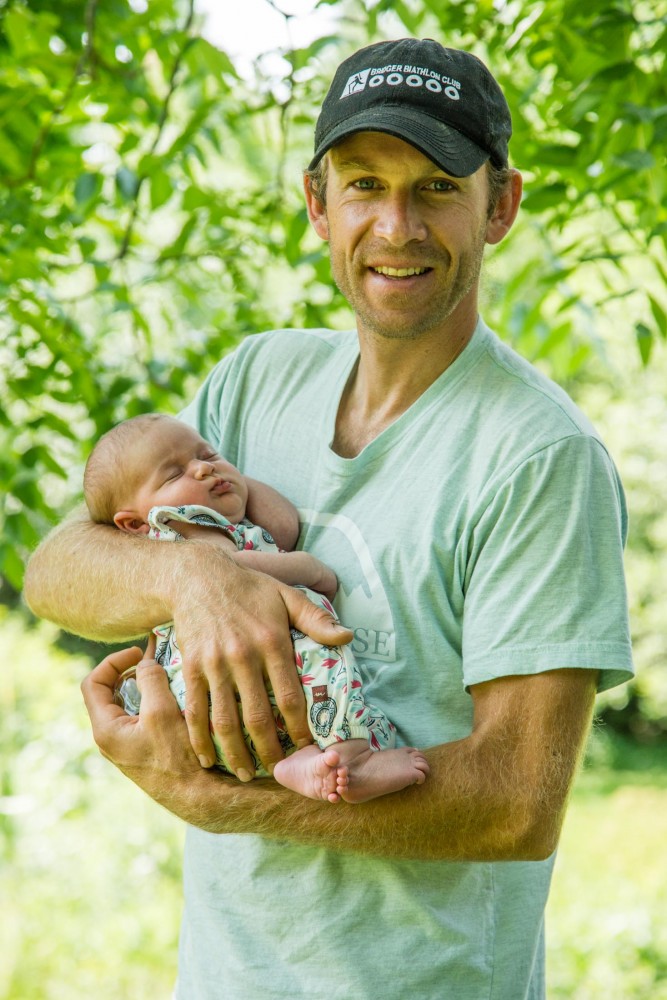 US Biathlete Lowell Bailey (l) and his daughter Ophelia. (Photo: Erika Bailey)