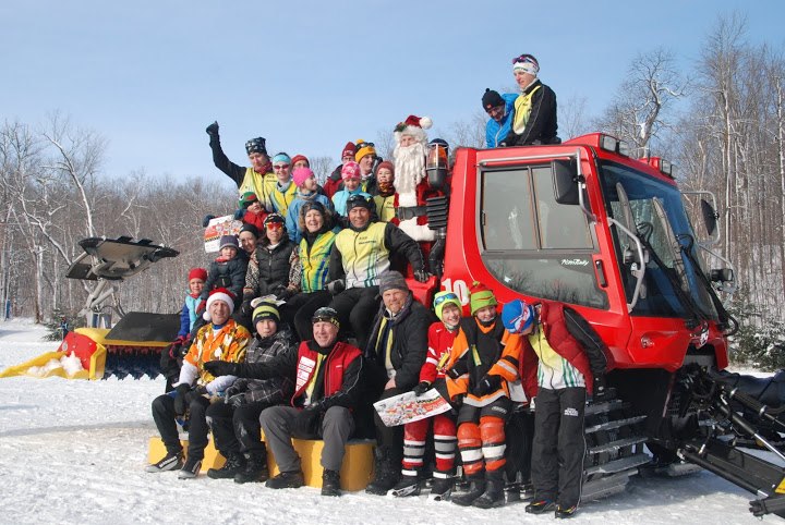 A group of Nakkertok Nordic club members perched atop a groomer in late December 2012. (Photo: Nakkertok Nordic Facebook)