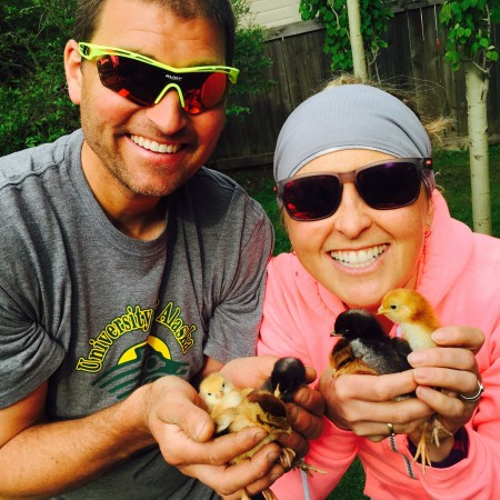 Holly Brooks with Husband Rob Whitney and chicks in Alaska. (Courtesy photo)