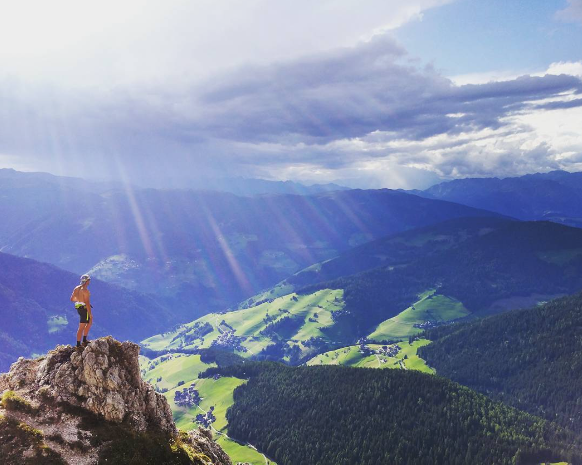 Sean Doherty looks out at a breathtaking view in Europe. "... Just a small skid in a big world," US Biathlon teammate Leif Nordgren captioned the photo on Instagram. (Photo: Leif Nordgren/Instagram)