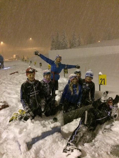 THe Canmore Biathlon Bears, a youth biathlon program Ransom volunteers with, during a particularly snow practice last season.  (Courtesy Photo) 